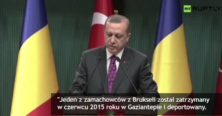 Prezydent Turcji: Zatrzymaliśmy jednego z zamachowców w 2015 roku, ale belgijskie władze go uwolniły