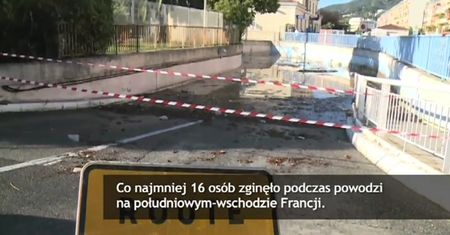 Francja: 16 ofiar śmiertelnych powodzi na południu kraju