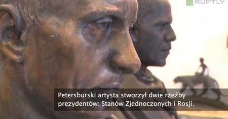 Rzeźba Putina i Obamy