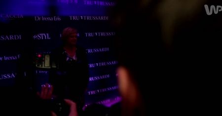 Katarzyna Figura na pokazie mody Trussardi