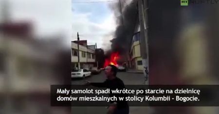 Bogota: samolot spadł na budynek piekarni. 5 osób nie żyje