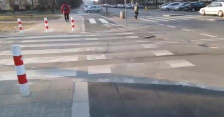38 przejść dla pieszych na kilometrze ścieżki