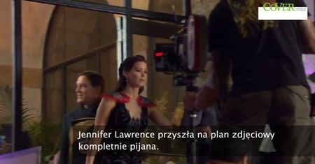 Jennifer Lawrence pijana na planie zdjęciowym