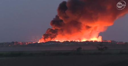 Groźny pożar hałdy śmieci w Dąbrówce Wielkopolskiej