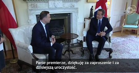 Cameron do Dudy: bardzo dobrze mówi pan po angielsku