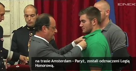 Legia Honorowa za obezwładnienie napastnika w pociągu we Francji
