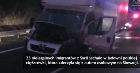 Słowacja: wypadek polskiej ciężarówka z Syryjczykami