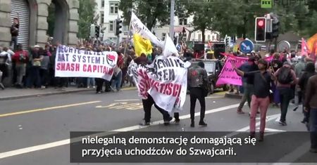 Szwajcarska policja użyła broni do tłumienia demonstracji poparcia dla uchodźców