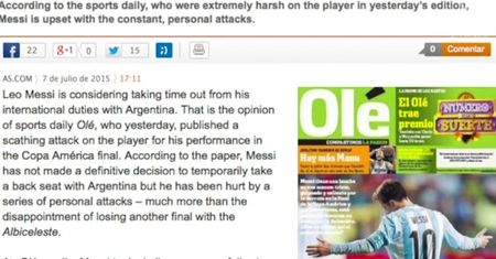 Messi zrezygnuje z gry w reprezentacji?