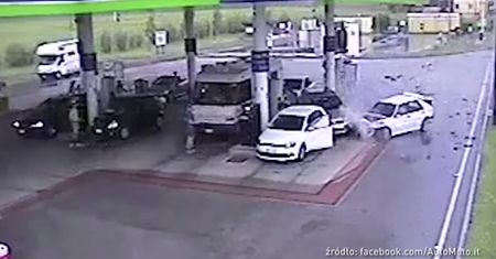 #dziejesiewmoto: wypadek na stacji benzynowej