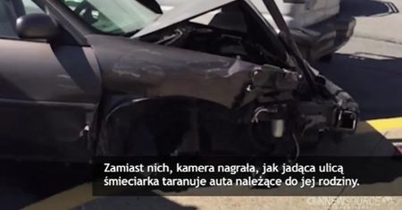 Rozpędzona śmieciarka jechała bez kierowcy