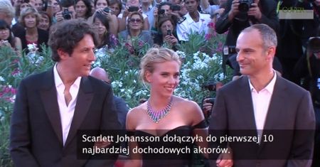 Scarlett Johansson jako jedyna kobieta w pierwszej 10 najbardziej dochodowych aktorów