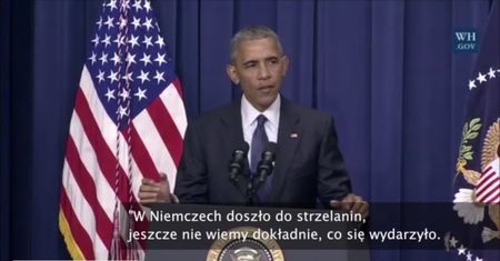 Prezydent Barack Obama zareagował na zamach w Monachium