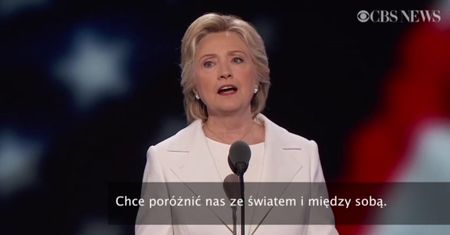 Clinton o Trumpie: "Chce, żebyśmy bali się przyszłości!"