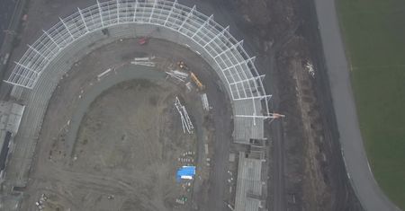 Stadion Orła Łódź prezentuje się coraz lepiej! Zobacz na jakim etapie jest budowa (WIDEO)