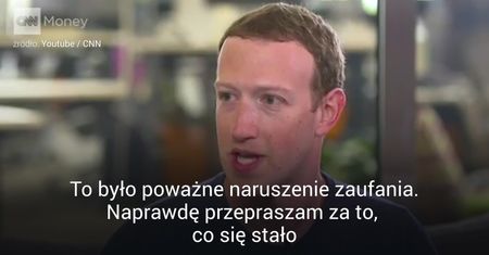 Zuckerberg przeprosił wszystkich użytkowników. "Jest mi naprawdę przykro"