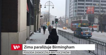 Zima paraliżuje Birmingham. Pogoda zaskoczyła Brytyjczyków (WIDEO)