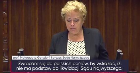 Prezes Sądu Najwyższego w Sejmie. Śmiechy i pokrzykiwania posłów PiS