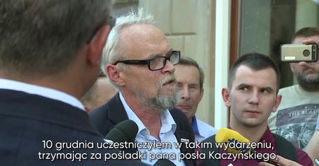 'Trzymałem posła Kaczyńskiego za pośladki, aby nie zgniótł karku niepełnosprawnej"