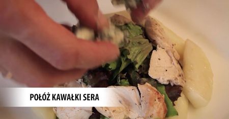 Sałatka z kurczakiem, gorgonzolą i gruszkami