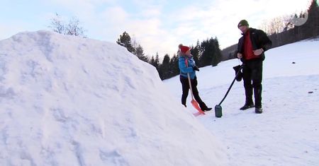 Katarzyna figura buduje igloo w "Dzień Dobry TVN"