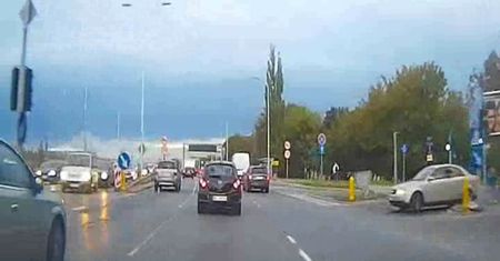 Niebezpieczne zachowanie kierowcy przed fotoradarem