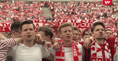 Mundial 2018. Polska - Senegal. Hymn na Stadionie Narodowym w Warszawie