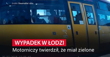 Wypadek w Łodzi. Rowerzysta zderzył się z tramwajem