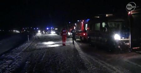 Wypadek autobusu niedaleko Augustowa