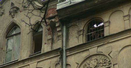Pożar kamienicy w Łodzi