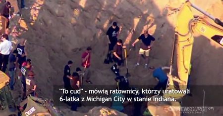 6-latek wygrzebany z leja z piaskiem