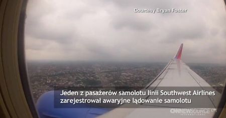 Nagranie z samolotu lądującego awaryjnie
