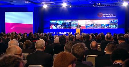 Donald Tusk na konwencji PO