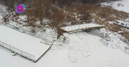 Spiętrzenie lodu. Pokazali, co się dzieje na Zalewie Szczecińskim