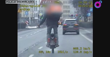 Jechał monocyklem. Trudno uwierzyć, o ile przekroczył dopuszczalną prędkość