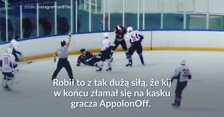 #dziejesiewsporcie: Połamał hokejowy kij na głowie rywala