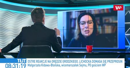 Czarna plansza w TVP przed orędziem Tomasza Grodzkiego. Małgorzata Kidawa-Błońska: to jest wielki skandal