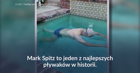#dziejesiewsporcie: cały basen ze szklanką na głowie. Niesamowity wyczyn 70-latka!
