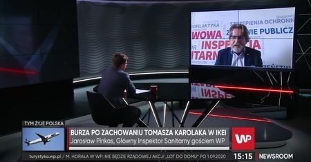 Karolak wyrzucony za brak maseczki. Pinkas: właściwa reakcja. Gratuluję firmie, dba o klientów