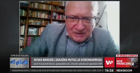Koronawirus. Prof. Simon o nowej mutacji SARS-CoV-2 "Może sprzyjać łatwiejszemu szerzeniu się wirusa"