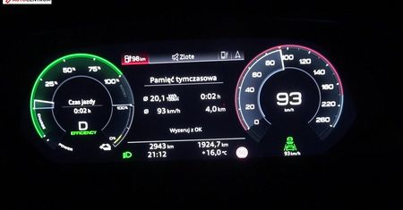 Audi e-tron 408 KM - pomiar zużycia energii