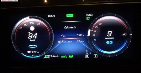 Mercedes-Benz EQC 400e 408 KM - pomiar zużycia energii
