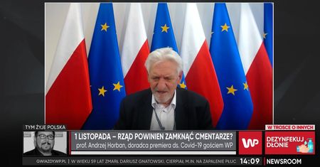 Koronawirus w Polsce. Prof. Andrzej Horban o bezpieczeństwie na cmentarzach podczas Wszystkich Świętych
