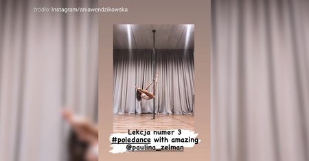 Anna Wendzikowska uczy się tańca na rurze