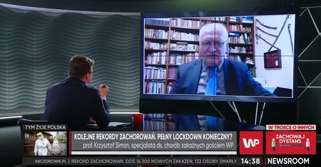 Prof. Simon: prawdopodobna granica do niewydolności systemu to 30 tys. zakażeń dziennie (WIDEO)