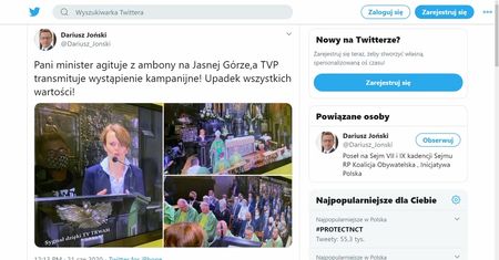 Minister przemawiała z ambony. Adam Bielan: nie agitowała