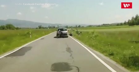 Karygodne zachowanie kierowcy. Nagranie z polskich gór