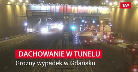 Dachowanie w tunelu. Groźny wypadek w Gdańsku