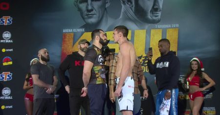 KSW 52. Emocje na ważeniu! Zobacz, jak Scott Askham zaczepiał Mameda Chalidowa