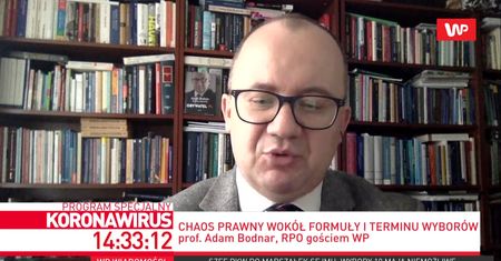 Koronawirus. Wybory 2020 r. Adam Bodnar: wniosek marszałek Witek nie ma nic wspólnego z konstytucjonalizmem